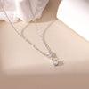 Wholesale Women's Titanium Steel Geometric Pendant Necklace With O Word Chain And Electroplating