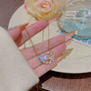 Wholesale Women's Titanium Steel Geometric Pendant Necklace With Pearl Inlaid And Cross Chain Light Luxury Style