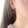 Wholesale Women's 316L Stainless Steel Geometric Personality Retro Square Enamel Glaze Wave Point Earrings