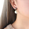 Wholesale Women's 316L Stainless Steel Geometric Personality Retro Square Enamel Glaze Wave Point Earrings