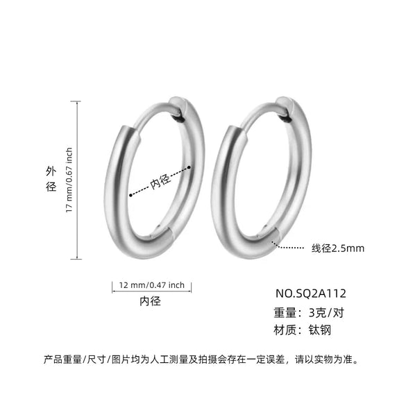 Wholesale Women's Titanium Steel Geometric Plain Ring Earrings With Electroplating Design