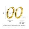 Wholesale Women's Titanium Steel Geometric Plain Ring Earrings With Electroplating Design