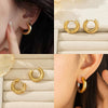 Wholesale Women's Titanium Steel Geometric Plain Ring Earrings With Electroplating Design