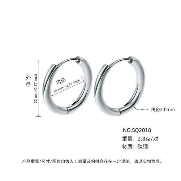 Wholesale Women's Titanium Steel Geometric Plain Ring Earrings With Electroplating Design