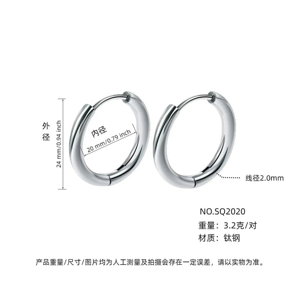 Wholesale Women's Titanium Steel Geometric Plain Ring Earrings With Electroplating Design