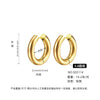 Wholesale Women's Titanium Steel Geometric Plain Ring Earrings With Electroplating Design