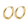 Wholesale Women's Titanium Steel Geometric Plain Ring Earrings With Electroplating Design