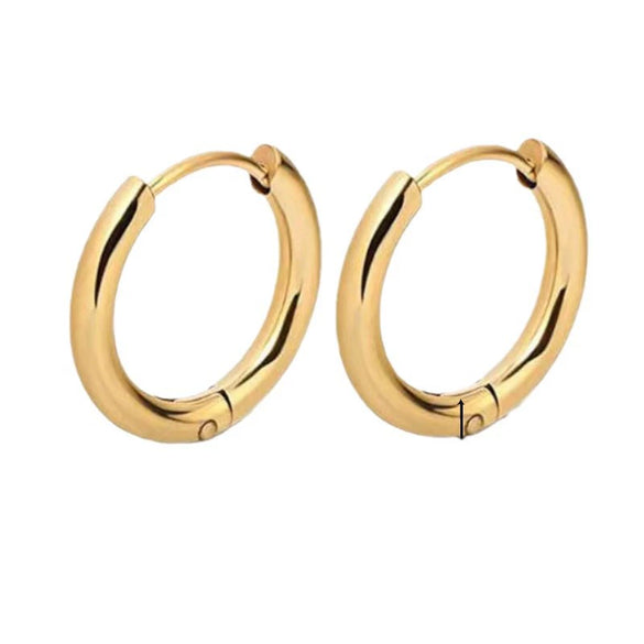 Wholesale Women's Titanium Steel Geometric Plain Ring Earrings With Electroplating Design