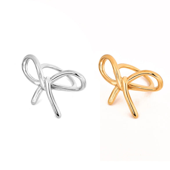 Wholesale Women's Titanium Steel Geometric Plain Ring With Electroplating