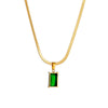 Wholesale Women's Titanium Steel Geometric Rectangular Pendant Clavicle Necklace With Electroplating
