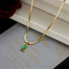 Wholesale Women's Titanium Steel Geometric Rectangular Pendant Clavicle Necklace With Electroplating