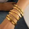 Wholesale Women's Titanium Steel Geometric Retro Light Luxury Electroplated Bracelet