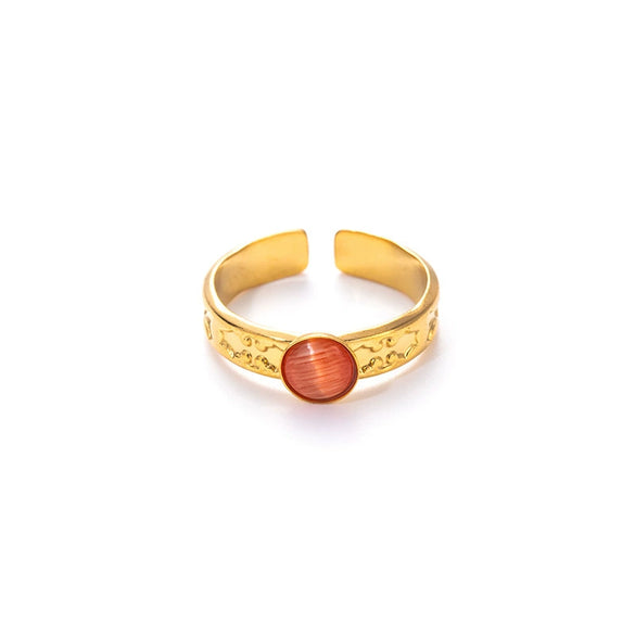 Wholesale Women's Titanium Steel Geometric Ring With Electroplating Design