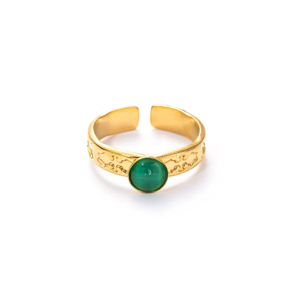 Wholesale Women's Titanium Steel Geometric Ring With Electroplating Design