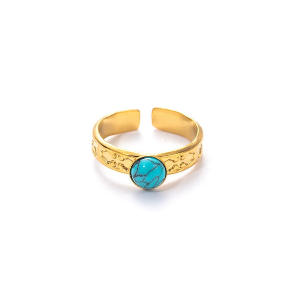 Wholesale Women's Titanium Steel Geometric Ring With Electroplating Design