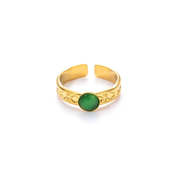 Wholesale Women's Titanium Steel Geometric Ring With Electroplating Design
