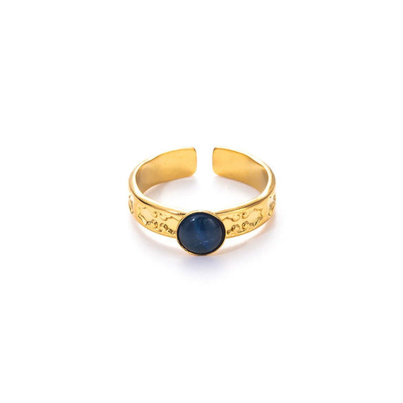 Wholesale Women's Titanium Steel Geometric Ring With Electroplating Design
