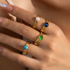 Wholesale Women's Titanium Steel Geometric Ring With Electroplating Design