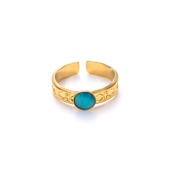 Wholesale Women's Titanium Steel Geometric Ring With Electroplating Design