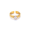 Wholesale Women's Titanium Steel Geometric Ring With Electroplating Design
