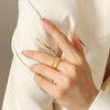 Wholesale Women's 316L Stainless Steel Geometric Ring With 18K Gold Plated Electroplating