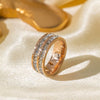 Wholesale Women's Titanium Steel Geometric Ring With Zircon Electroplated Cold Style Light Luxury