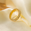 Wholesale Women's Titanium Steel Geometric Ring With Zircon Electroplated Cold Style Light Luxury