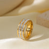Wholesale Women's Titanium Steel Geometric Ring With Zircon Electroplated Cold Style Light Luxury