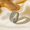 Wholesale Women's Titanium Steel Geometric Ring With Zircon Electroplated Cold Style Light Luxury