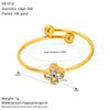 Wholesale Women's Titanium Steel Geometric Ring With Zirconia Inlay And Flower Rhombus Patterns