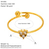 Wholesale Women's Titanium Steel Geometric Ring With Zirconia Inlay And Flower Rhombus Patterns