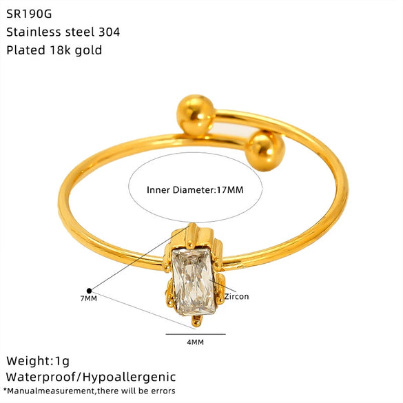 Wholesale Women's Titanium Steel Geometric Ring With Zirconia Inlay And Flower Rhombus Patterns