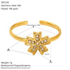 Wholesale Women's Titanium Steel Geometric Ring With Zirconia Inlay And Flower Rhombus Patterns