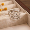 Wholesale Women's Titanium Steel Geometric Rotating Circle Vortex Earrings Plated 18K Gold