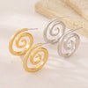 Wholesale Women's Titanium Steel Geometric Rotating Circle Vortex Earrings Plated 18K Gold