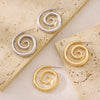 Wholesale Women's Titanium Steel Geometric Rotating Circle Vortex Earrings Plated 18K Gold