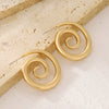 Wholesale Women's Titanium Steel Geometric Rotating Circle Vortex Earrings Plated 18K Gold