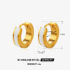 Wholesale Women's Titanium Steel Geometric Round Oil Drop Earrings 18K Gold Plated