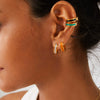 Wholesale Women's Titanium Steel Geometric Round Oil Drop Earrings 18K Gold Plated