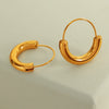 Wholesale Women's 316L Stainless Steel Geometric Round Semicircular Electroplated 18K Gold Plated Ear Jewelry