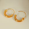Wholesale Women's 316L Stainless Steel Geometric Round Semicircular Electroplated 18K Gold Plated Ear Jewelry