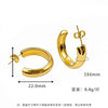 Wholesale Women's Titanium Steel Geometric Round Simple Earrings With Electroplating