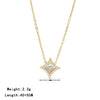 Wholesale Women's Titanium Steel Geometric Sixpointed Star Elegant Ochain Clavicle Necklace With Electroplating