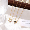 Wholesale Women's Titanium Steel Geometric Sixpointed Star Elegant Ochain Clavicle Necklace With Electroplating