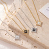 Wholesale Women's Titanium Steel Geometric Sixpointed Star Elegant Ochain Clavicle Necklace With Electroplating