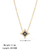 Wholesale Women's Titanium Steel Geometric Sixpointed Star Elegant Ochain Clavicle Necklace With Electroplating