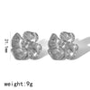 Wholesale Women's Titanium Steel Geometric Small Flower Elegant Earrings 18K Gold Plated