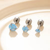 Wholesale Women's Titanium Steel Geometric Small Fresh Zircon Earrings