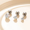 Wholesale Women's Titanium Steel Geometric Small Fresh Zircon Earrings