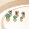 Wholesale Women's Titanium Steel Geometric Small Fresh Zircon Earrings